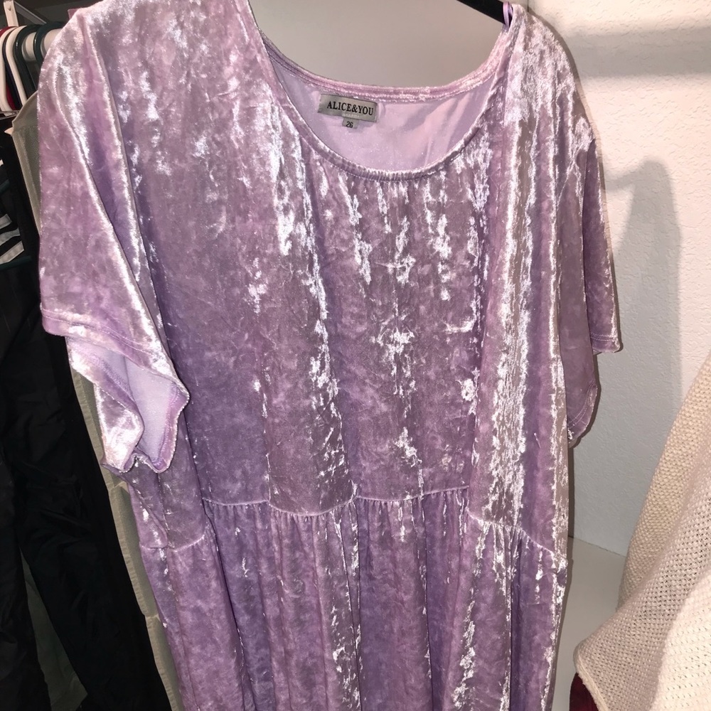 Alice & You Smock Dress In Crushed Velvet